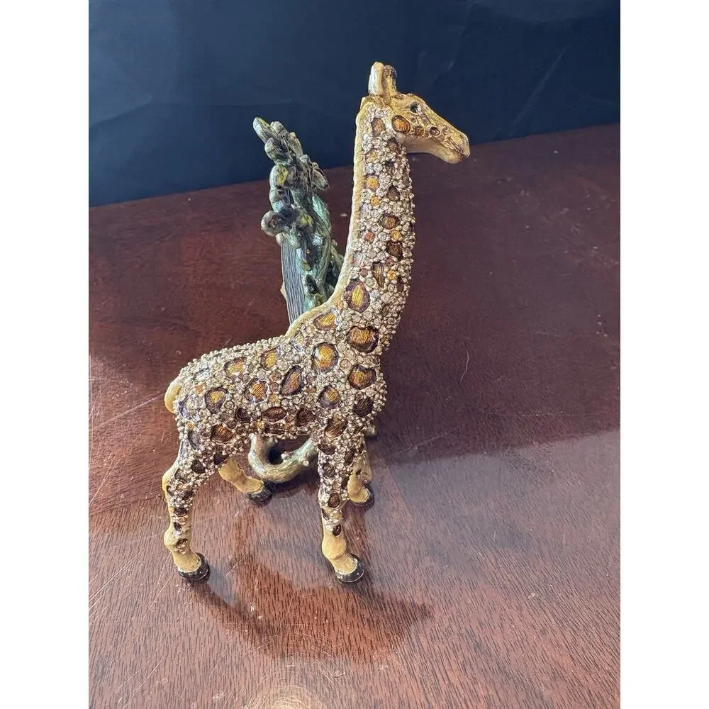 Jay Strongwater Giraffe Round Picture Frame Jungle Collection safari Crystals